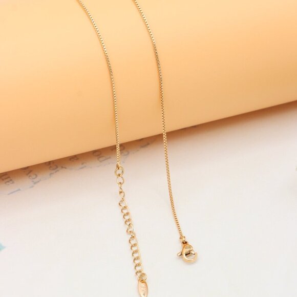 Elegant Rose Gold Necklace with Pink Stone & Adjustable Chain, XPNL0347 - Picture 12 of 13